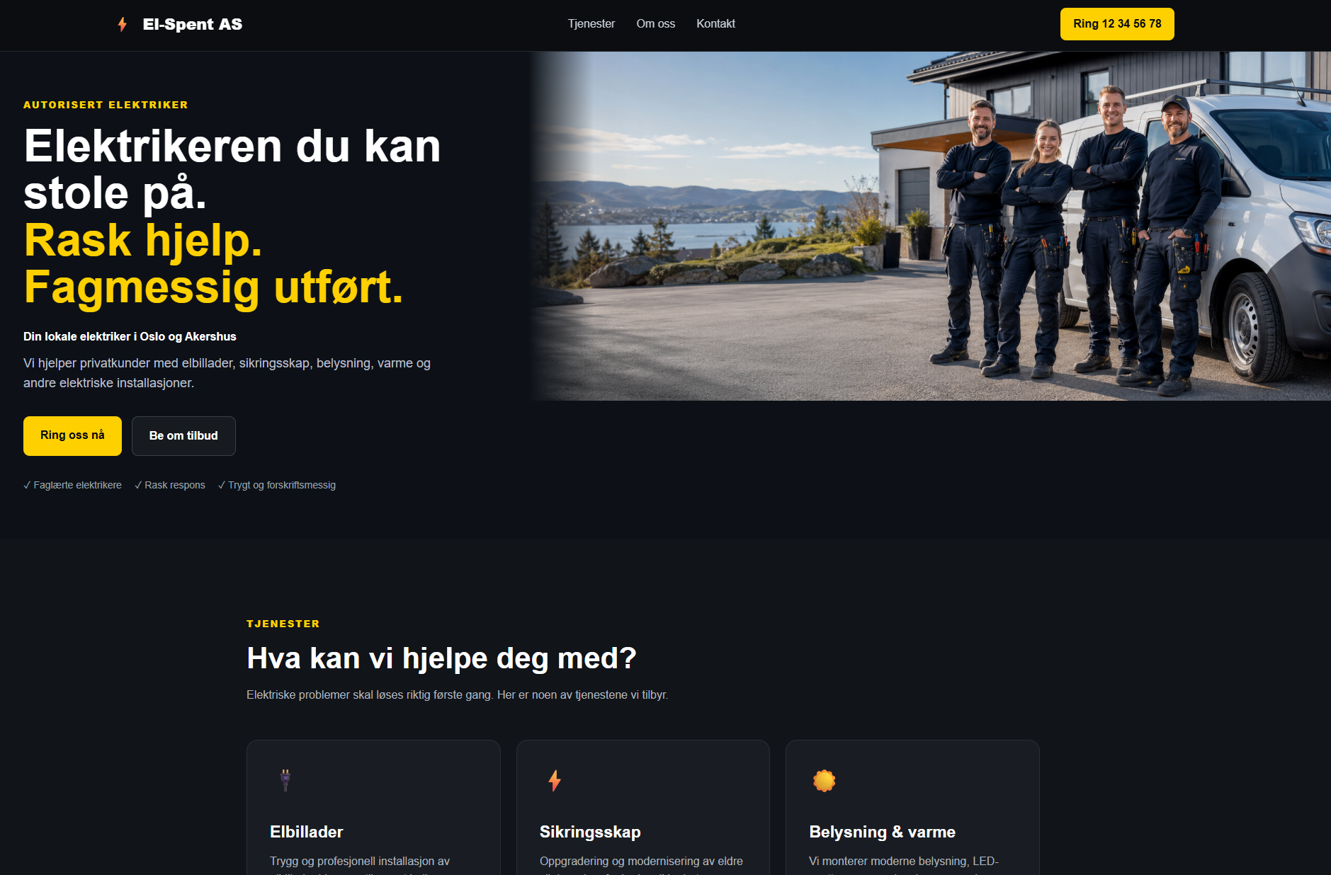 Forhåndsvisning av El-Spent nettside