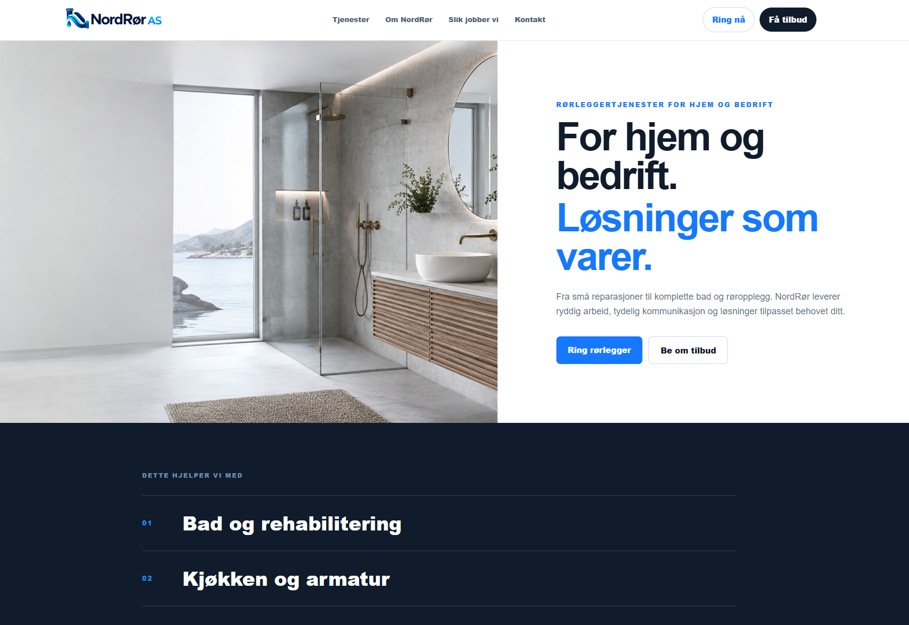 Forhåndsvisning av NordRør AS nettside